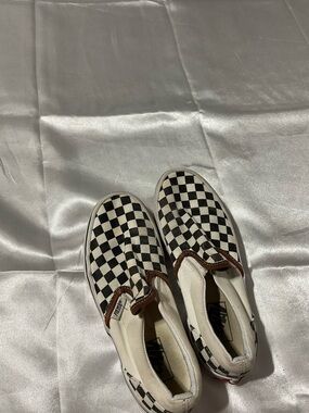 Vans Kids Black and White Checkerboard Slip-On Sneakers